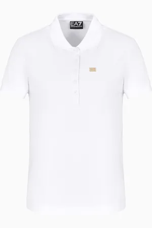 EA7 Polo Core Lady in jersey di cotone stretch