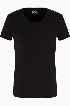 EA7 T-shirt Logo Series in jersey di cotone stretch
