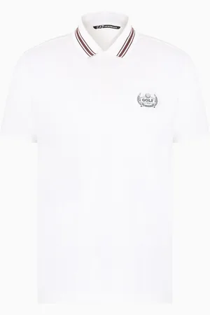 EA7 Polo Golf Club in jersey di cotone misto modal stretch