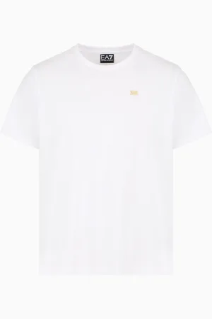 EA7 T-shirt girocollo Core Lady in jersey di cotone stretch