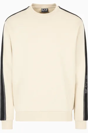 EA7 Felpa girocollo Logo Series in jersey di cotone