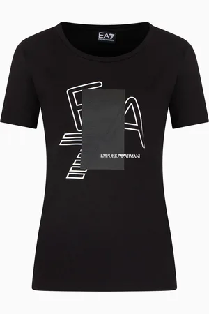 EA7 T-shirt girocollo Logo Series in cotone stretch