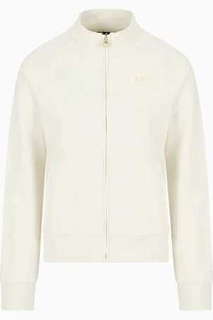 EA7 Felpa con zip Core Lady in cotone stretch