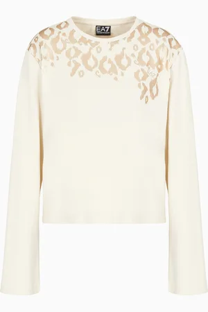 EA7 T-shirt maniche lunghe Graphic Series in cotone stretch