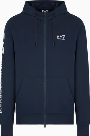 EA7 Felpa con cappuccio Logo Series in cotone