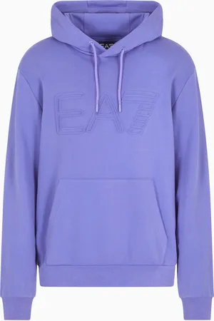 EA7 Felpa con cappuccio Logo Series in cotone organico