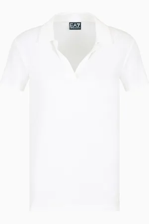 EA7 T-shirt scollo polo Costa Smeralda in jersey di viscosa stretch