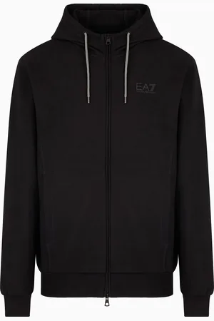 EA7 Felpa con cappuccio e zip Visibility in cotone
