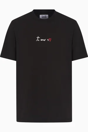 EA7 T-shirt girocollo 7.CUORE in jersey di cotone