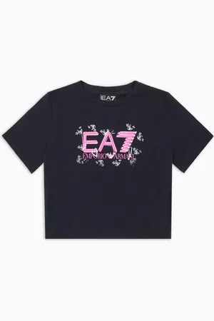 EA7 T-shirt Logo Series Girl in cotone stretch