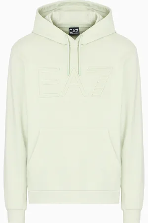 EA7 Felpa con cappuccio Logo Series in cotone organico
