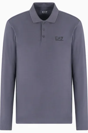 EA7 Polo a maniche lunghe Core Identity in cotone stretch