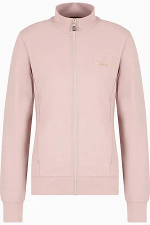 EA7 Felpa con zip Evolution in misto viscosa stretch