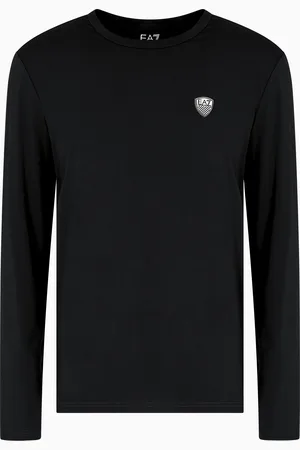 EA7 T-shirt a maniche lunghe in jersey stretch
