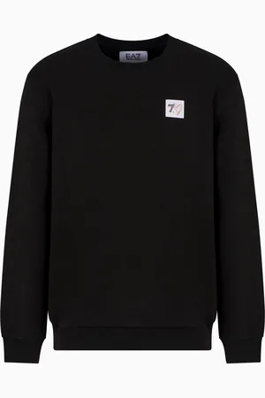 EA7 Felpa girocollo 7.CUORE in misto cotone stretch
