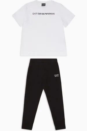 EA7 Set t-shirt e leggings Logo Series Girl in cotone