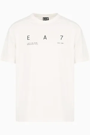 EA7 T-shirt girocollo Graphic Series in tessuto tecnico stretch