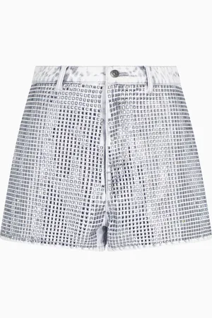 Armani Exchange Shorts in denim con borchie