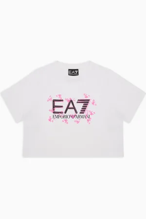 EA7 T-shirt Logo Series Girl in cotone stretch