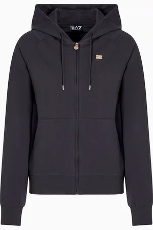EA7 Felpa con cappuccio Core Lady in cotone stretch