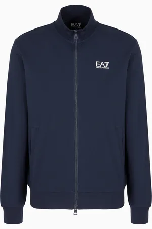 EA7 Felpa con zip Core Identity in cotone