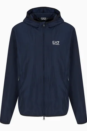 EA7 Bomber con cappuccio Core Identity in tessuto riciclato