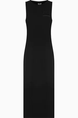 EA7 Abito lungo Logo Series in cotone stretch