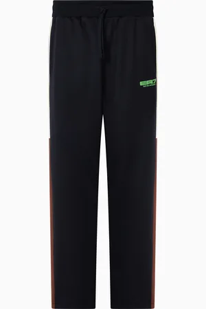 EA7 Pantaloni Logo Series in jersey di misto cotone organico