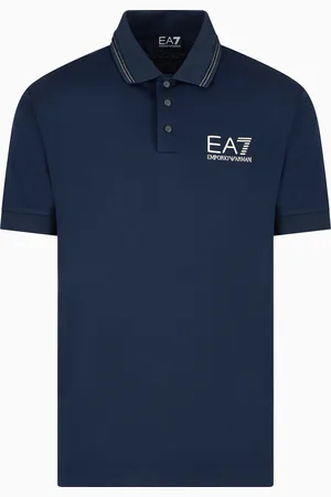 EA7 Polo a maniche corte Gold Label in jersey di viscosa