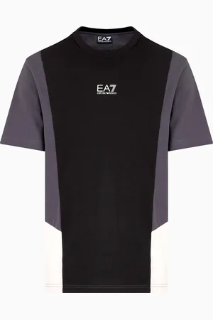 EA7 T-shirt girocollo Summer Block in jersey di cotone