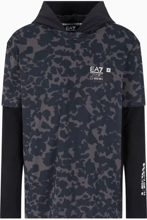 EA7 Felpa con cappuccio Visibility in cotone