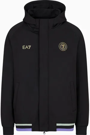 EA7 Felpa con cappuccio Soccer in twill stretch