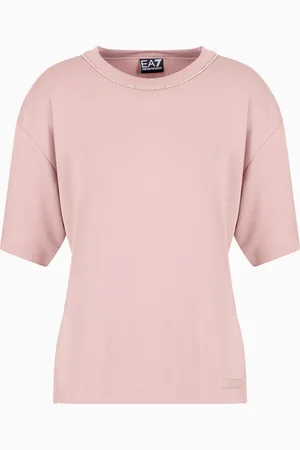 EA7 T-shirt girocollo Precious in misto modal