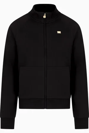 EA7 Felpa con zip Core Lady in cotone stretch
