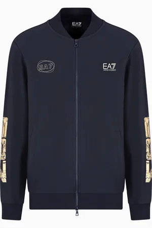 EA7 Felpa con zip Graphic Series in cotone