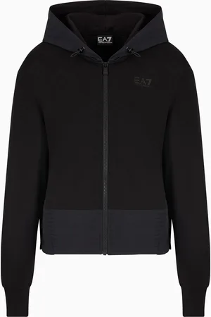 EA7 Felpa con cappuccio Contemporary Sport in misto cotone e modal stretch