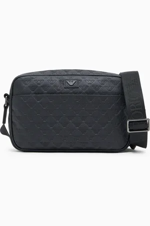 Emporio Armani Borsa a tracolla in pelle embossed eagle all over