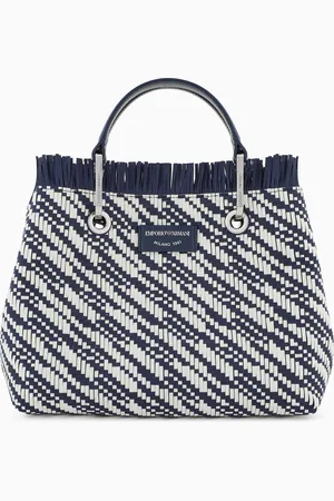 Emporio Armani Shopper piccola MyEA in stuoia intrecciata