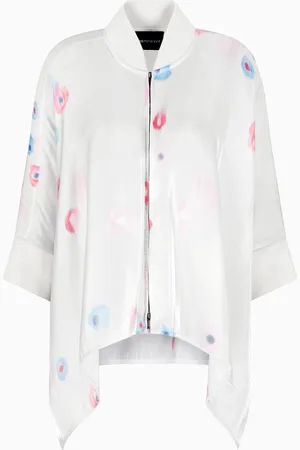 Emporio Armani Casacca in viscosa liquida con stampa fiori all over