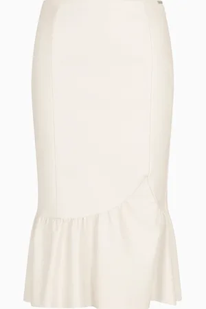 Armani Exchange Gonna longuette in ecopelle ASV con balza