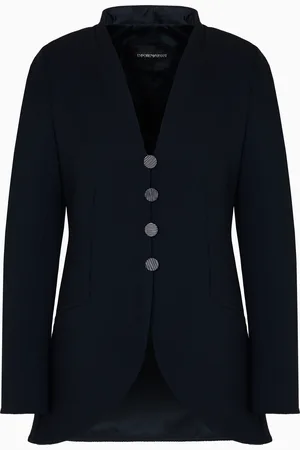 Emporio Armani Blazer in cady effetto crepe