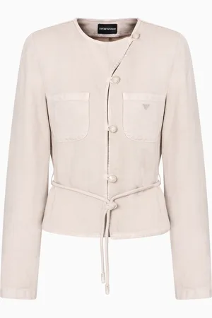 Emporio Armani Giacca con laccio in lyocell e lino tinto capo ASV