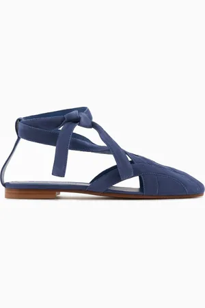 Emporio Armani Sandali in suede con cut out e cinturino Icon