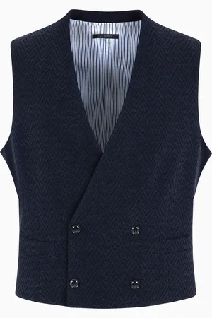 Giorgio Armani Gilet doppiopetto in lana vergine e seta