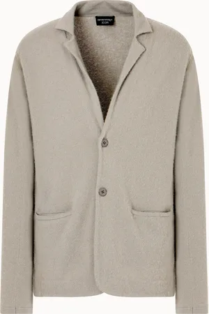 Emporio Armani Giacca in maglia rasata di puro cashmere Icon