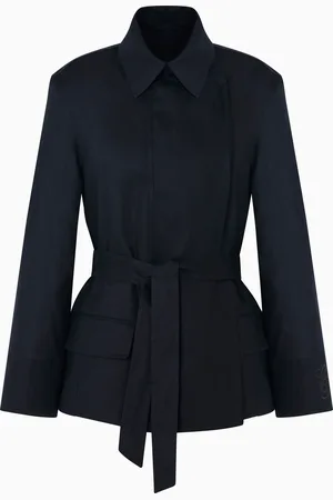 Emporio Armani Giacca camicia con pannello in puro lino