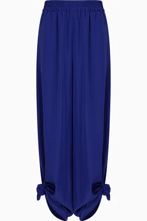 Emporio Armani Pantaloni con dettaglio nodi in tessuto tecno fluido Butterfly