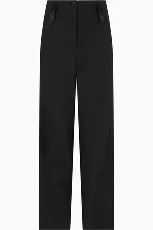 Emporio Armani Pantaloni a gamba ovale in tela di lana stretch Dawn to Dusk