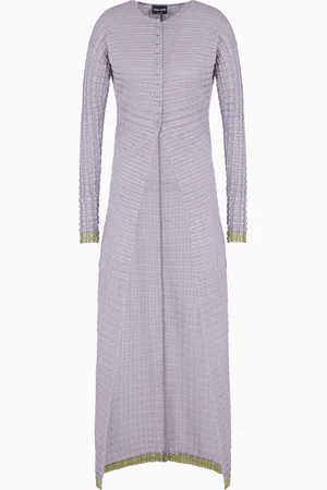 Giorgio Armani Cardigan lungo in jersey plissé