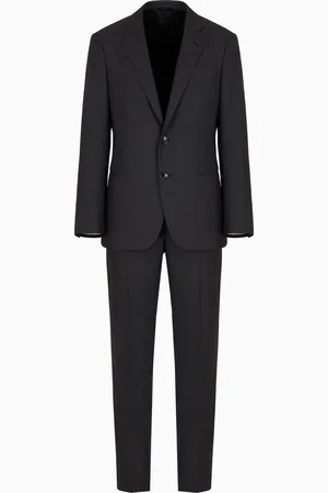 Giorgio Armani Abito Linea Manhattan monopetto in lana vergine gessato